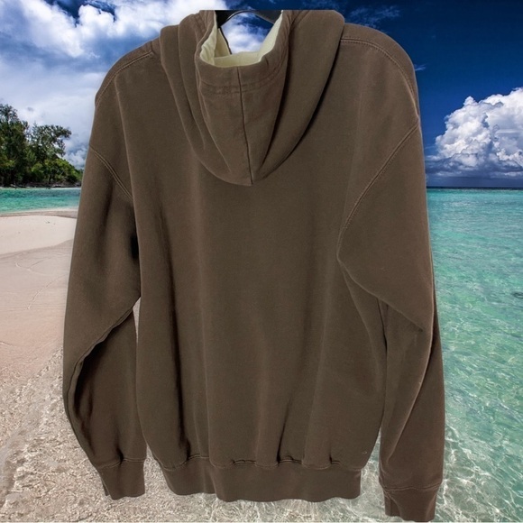 Exist Rehoboth Beach Delaware Embroidered Brown Off White Hoodie Size Medium - Picture 8 of 12